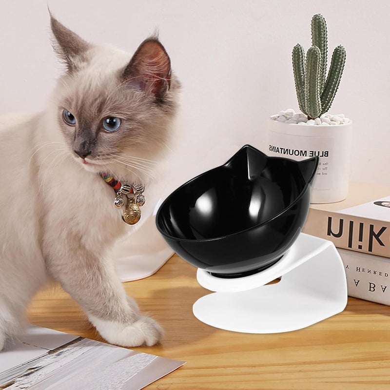 Elevated Tilted Pet Feeder Bowl with Neck Protection, Raised Cat Feeding Dish for Cats and Small Dogs, Non-Spill Pet Eating Bowl for Comfortable Feeding - Image 5
