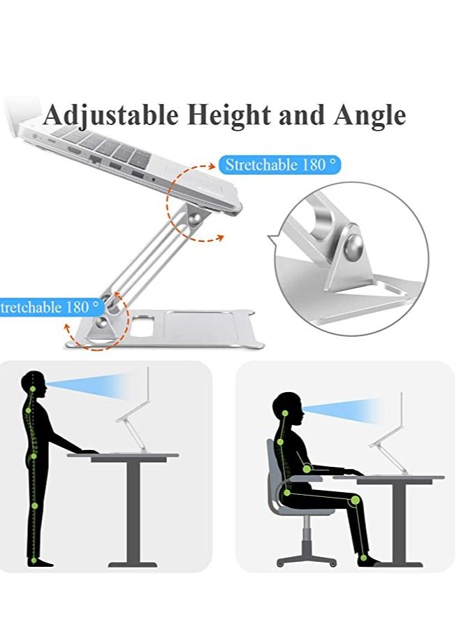 Generic Adjustable Laptop Stand for Desk, Ergonomic Portable Aluminum Laptop Desk Stand  - Image 5