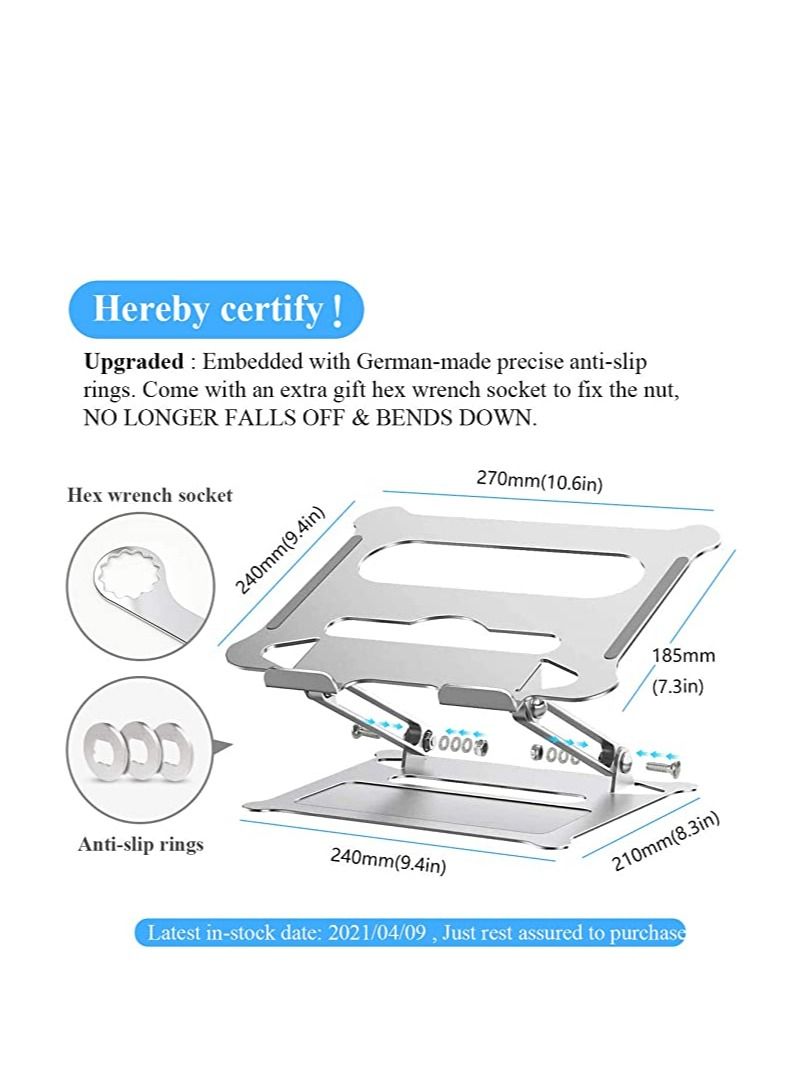 Generic Adjustable Laptop Stand for Desk, Ergonomic Portable Aluminum Laptop Desk Stand  - Image 4