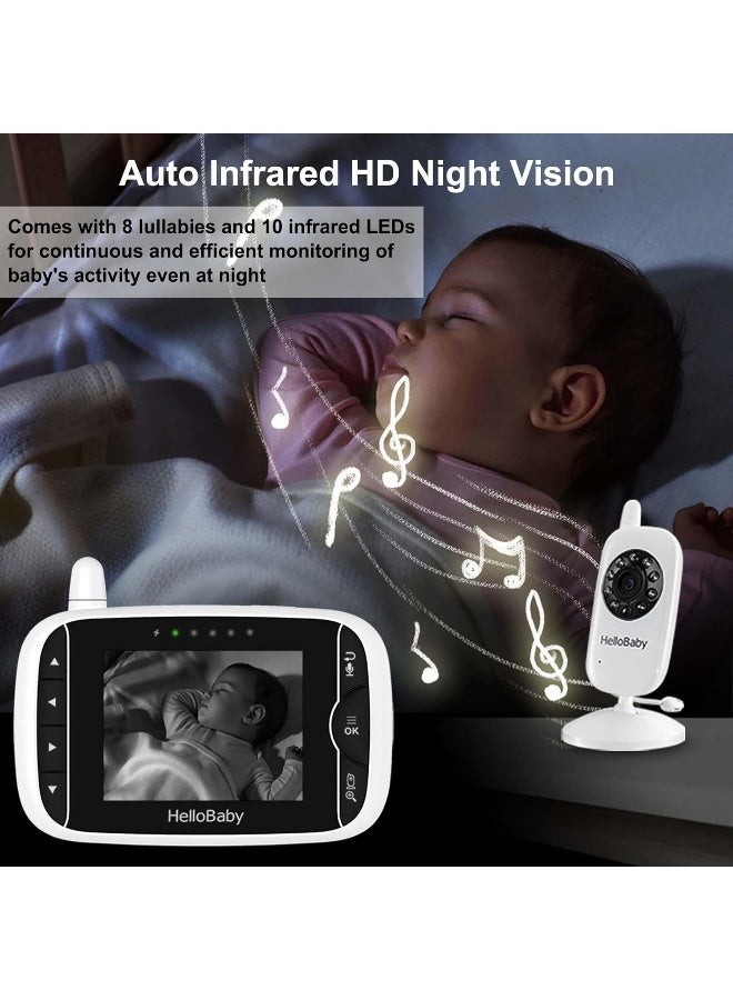 HelloBaby Baby Monitor Camera and Audio, 3.2 Inch Video Baby Monitor - Image 4