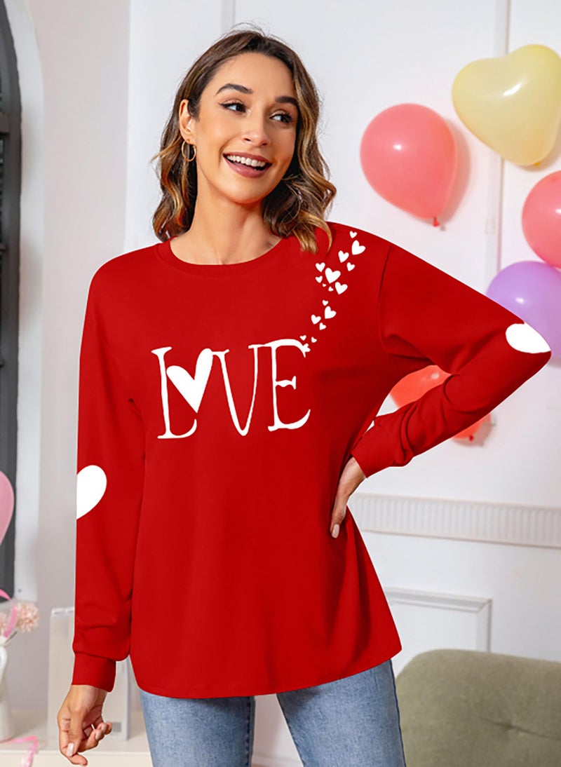 CAZYCHILD Valentines Day Shirt for Women: Love Heart Graphic Long Sleeve Valentine Pullover Tops Casual Valentines Gifts - Image 4