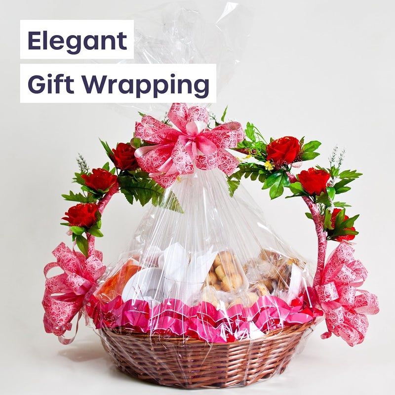 volila Clear Cellophane Wrap Roll (35in x 50ft) - Folded Cellophane Wrap for Gift Baskets, Cellophane for Flowers Bouquets - Image 5