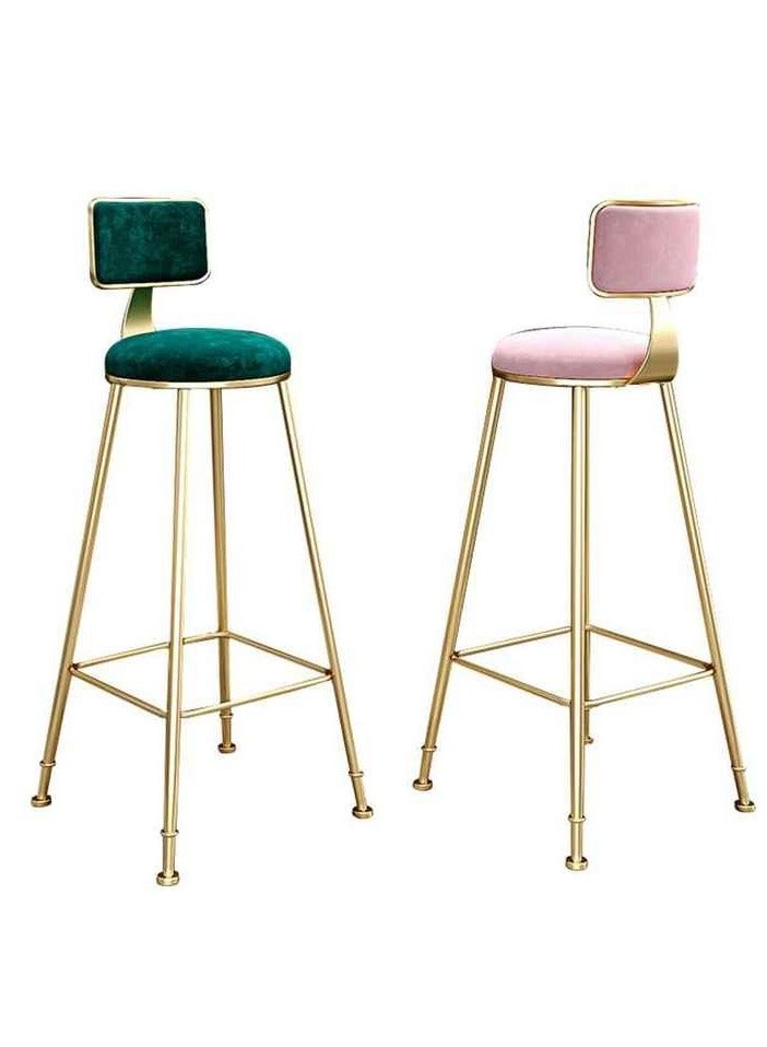 Generic Metal legs High Chairs Velvet Synthetic retro Bar Restaurant Dining Chairs - Image 2