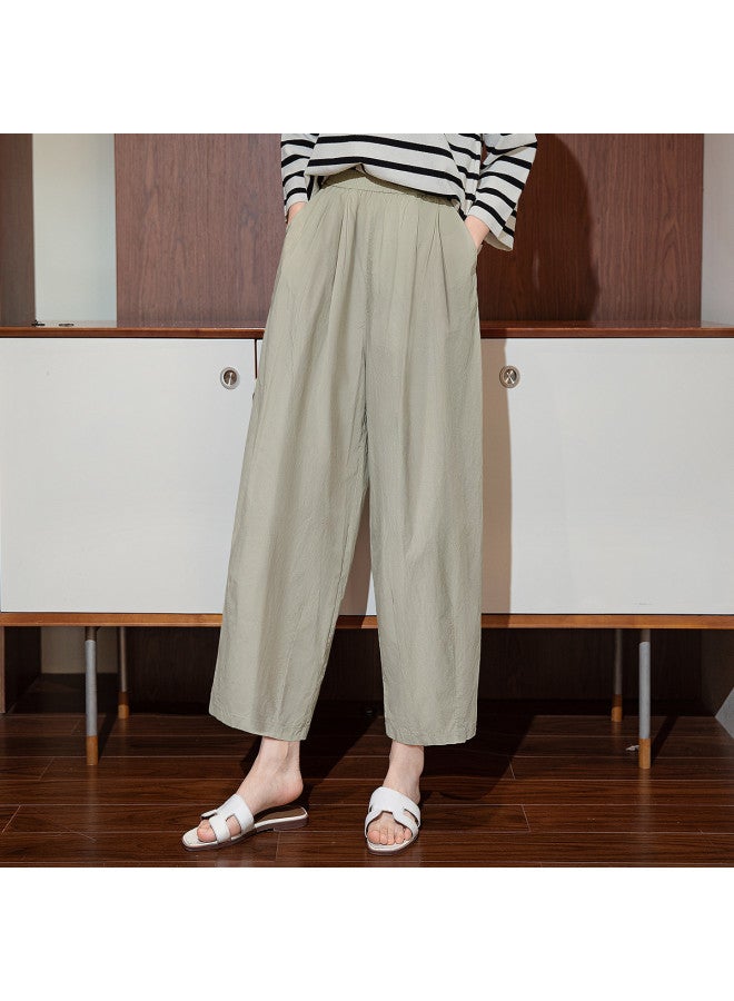 Cypress House 2025 Summer New Women's Solid Color Flowy Trousers With Slimming Effect - Image 4