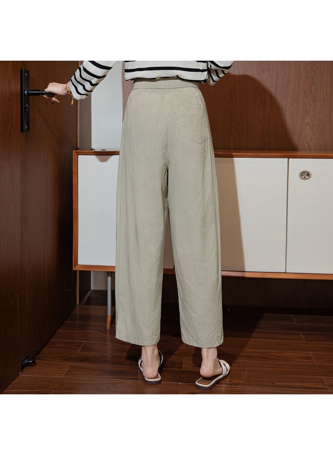 Cypress House 2025 Summer New Women's Solid Color Flowy Trousers With Slimming Effect - Image 3