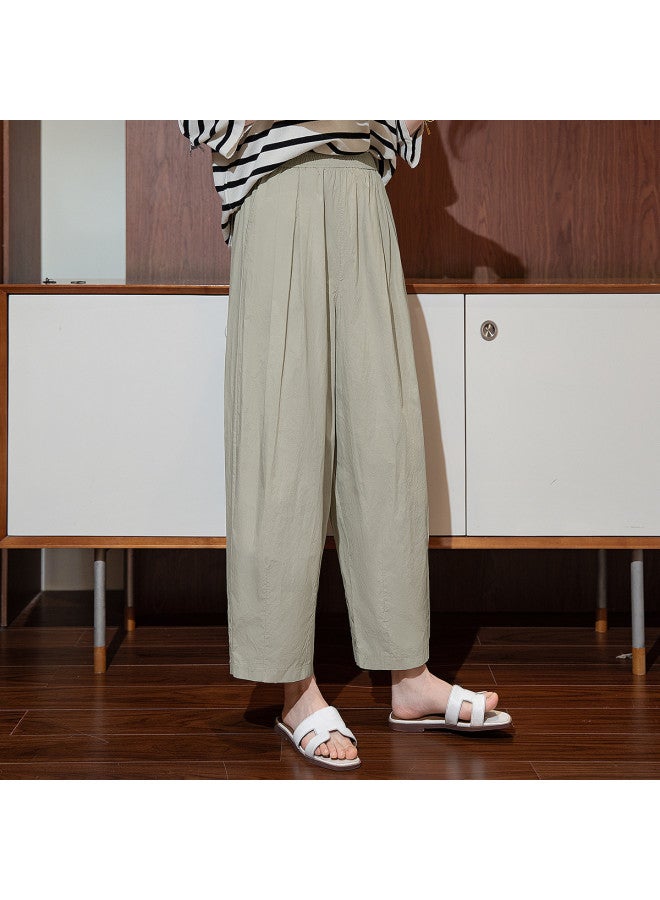Cypress House 2025 Summer New Women's Solid Color Flowy Trousers With Slimming Effect - Image 5