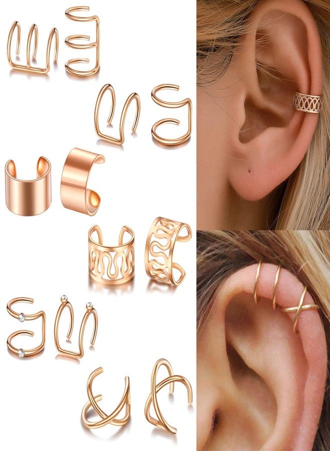 ASVNRES Rose Gold Hair Braids Dreadlock, 24 Pcs Non-Piercing Ear Clip Beard Beads Cuffs Clip Hair for Women Men Hair Accessories Styling Jewelry Tools - Image 3