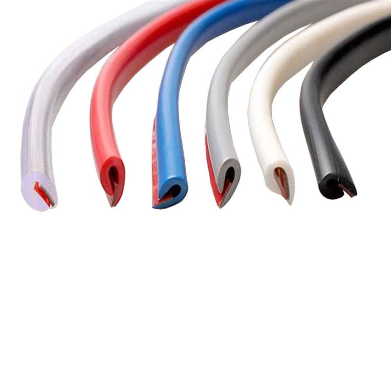 ESUPPORT 16ft 5M U Shape Car Door Moulding Rubber Scratch Protector Strip Edge Guard Trim Seal Red