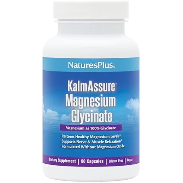 NaturesPlus ناتشرز بلس كالم أسيور مغنيسيوم غليسينات - 90 كبسولة نباتية - يدعم استرخاء الأعصاب والعضلات - مصمم بدون أكسيد المغنيسيوم - 30 حصة - Image 1