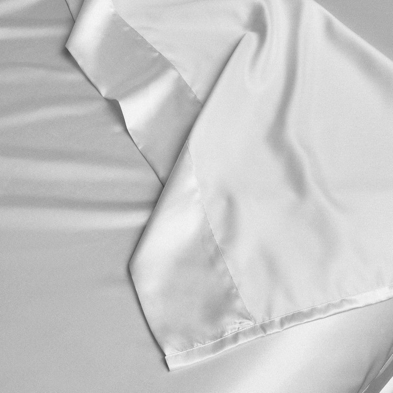 Bedding Three Piece Set Household European and American Solid Color One Piece Imitation Silk Bed Sheet Pillowcase TWIN - Image 4