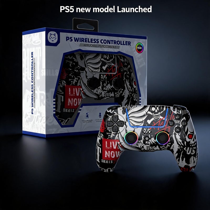 PS5 Wireless Game Controller with RGB Light, Dual Vibration and Hall Trigger - Image 1