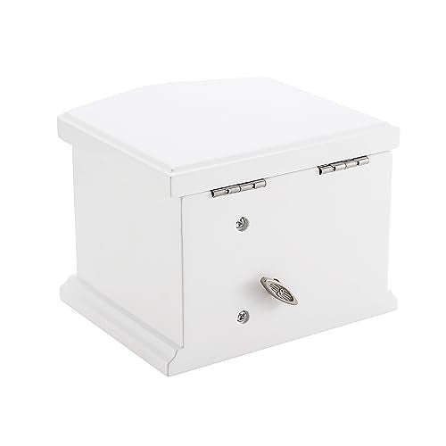 Jozen Gift Small White Wooden Ballerina Musical Jewelry Box with Mirror and Lock for Girls，Kid's Jewelry Storage Music Box, Gift for Christmas,New Year, Birthday - Image 3