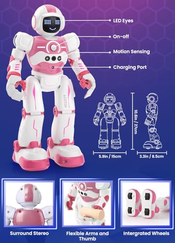 EduCuties Robot Toys for KidsProgrammable Remote Control Smart Walking Dancing Robot Toy with Gesture Sensing for Age 4 5 6 7 8 9 10 Year Old Boys Girls for Birthday PresentPink - Image 5