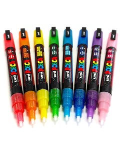 posca-8-piece-bullet-tip-paint-marker-glitter-colours-uae-dubai-abu