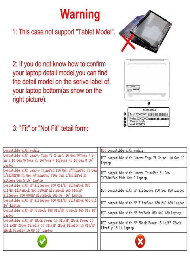 Alapmk Protective Case for Lenovo Yoga 7i 2-in-1 16 Gen 9/Yoga 7 2-in-1 16 Gen 9/Yoga 7i 16/Yoga 7 16/Yoga 7i 16 Gen 8/ThinkPad T16 Gen 3/ThinkPad P1 Gen 6/ThinkPad P16s Gen 3 16" Laptop,Starry Night - Image 2