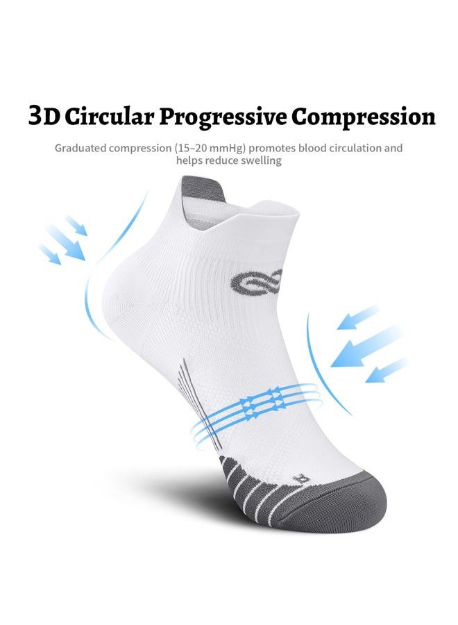 PAPLUS Ankle Compression Sock for Men and Women 2/4/6 Pairs, Low Cut Compression Running Sock with Ankle Support, New White(6 Pairs), L-XL - Image 4