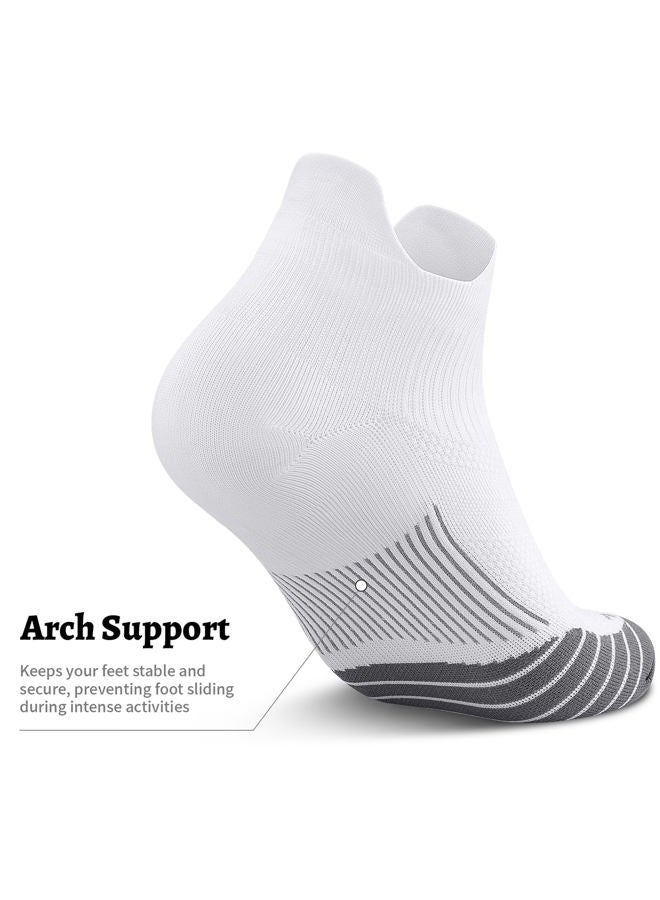 PAPLUS Ankle Compression Sock for Men and Women 2/4/6 Pairs, Low Cut Compression Running Sock with Ankle Support, New White(6 Pairs), L-XL - Image 5