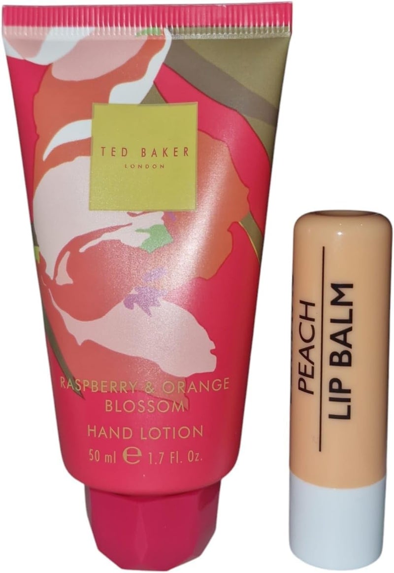 Raspberry Orange Blossom Hand Lotion Travel Size 50ml With Free Peach Lip Balm