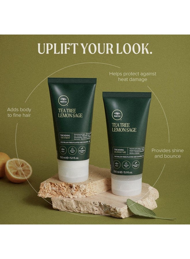 Tea Tree Lemon Sage Thickening Blowout Gel, Volumizing Hair Gel, For Fine Hair, 5.1 fl. oz. - Image 2