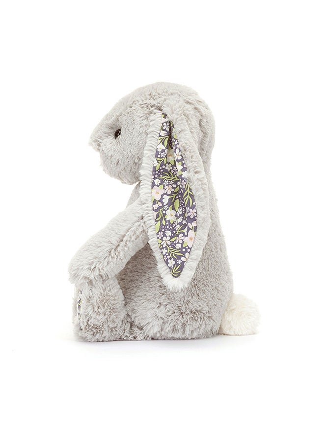 Jellycat Blossom Silver Bunny Bloom 28cm, Soft Plush Bunny with Floral Print Ears, Luxury Stuffed Animal Toy - Image 4