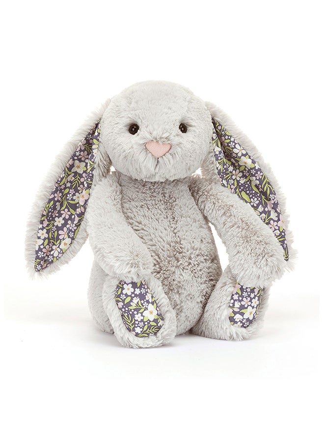 Jellycat Blossom Silver Bunny Bloom 28cm, Soft Plush Bunny with Floral Print Ears, Luxury Stuffed Animal Toy - Image 3