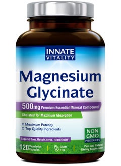Magnesium Glycinate 500mg, 120 Vegetarian Capsules