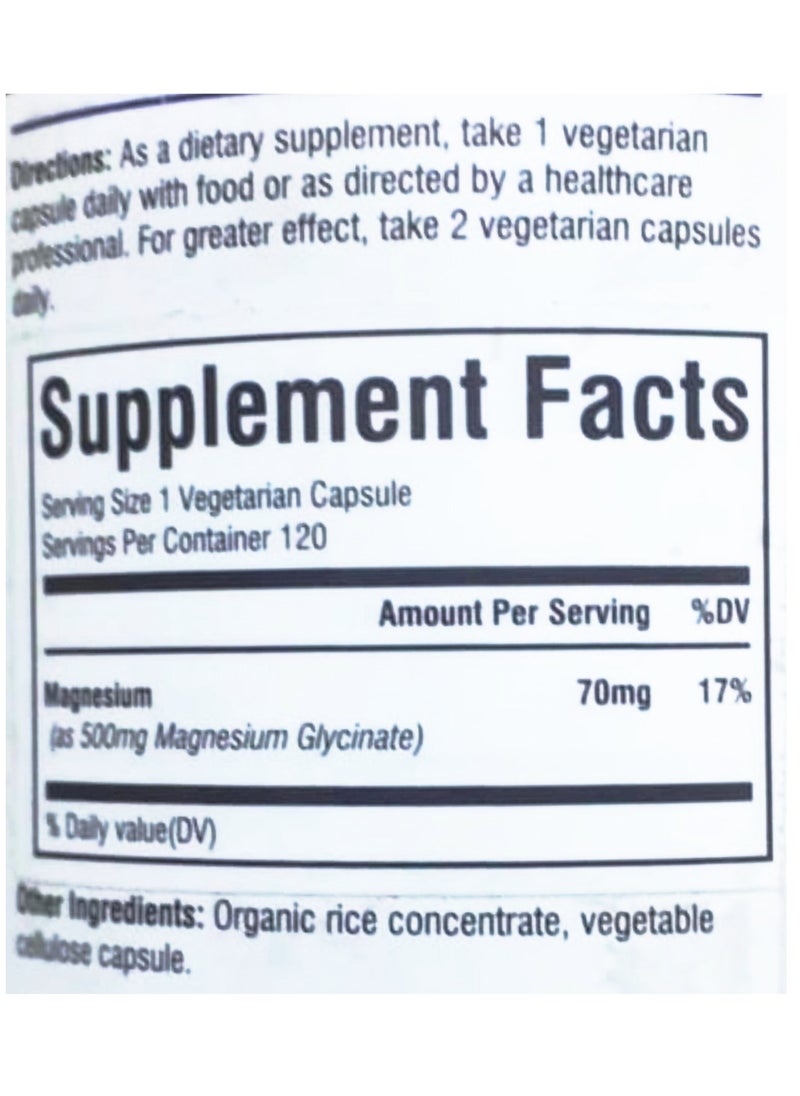 Innate Vitality - Magnesium Glycinate 500mg, 120 Vegetarian Capsules - Image 1