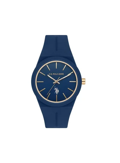 U.S. Polo Assn. Novelties 33mm Women's Watch with Blue Dial & Rubber Strap