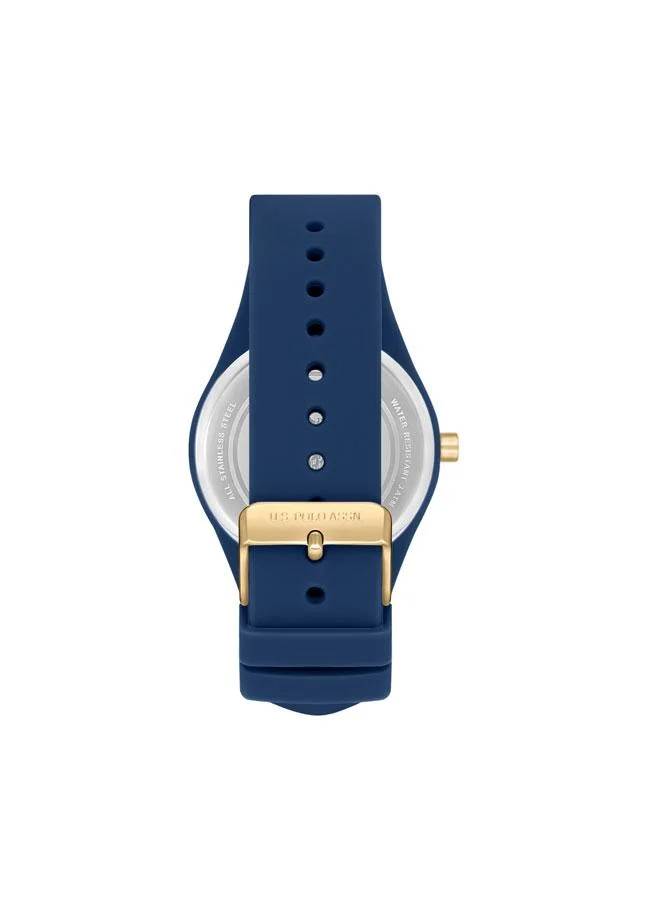 U.S. Polo Assn. Novelties 33mm Women's Watch with Blue Dial & Rubber Strap