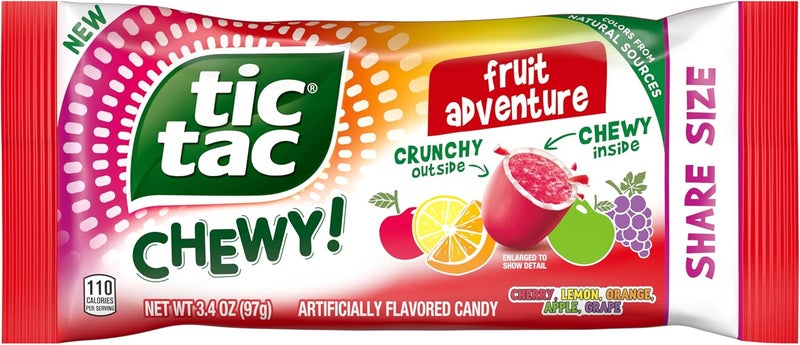 Tic Tac Chewy Fruit Adventure Share Size, 3.42 Ounce