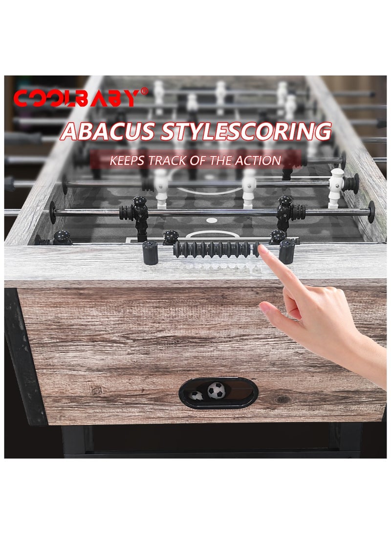Cool Baby Foosball Table Adult Size 55" Wood Football Table Durable Stylish Designs  - Image 5