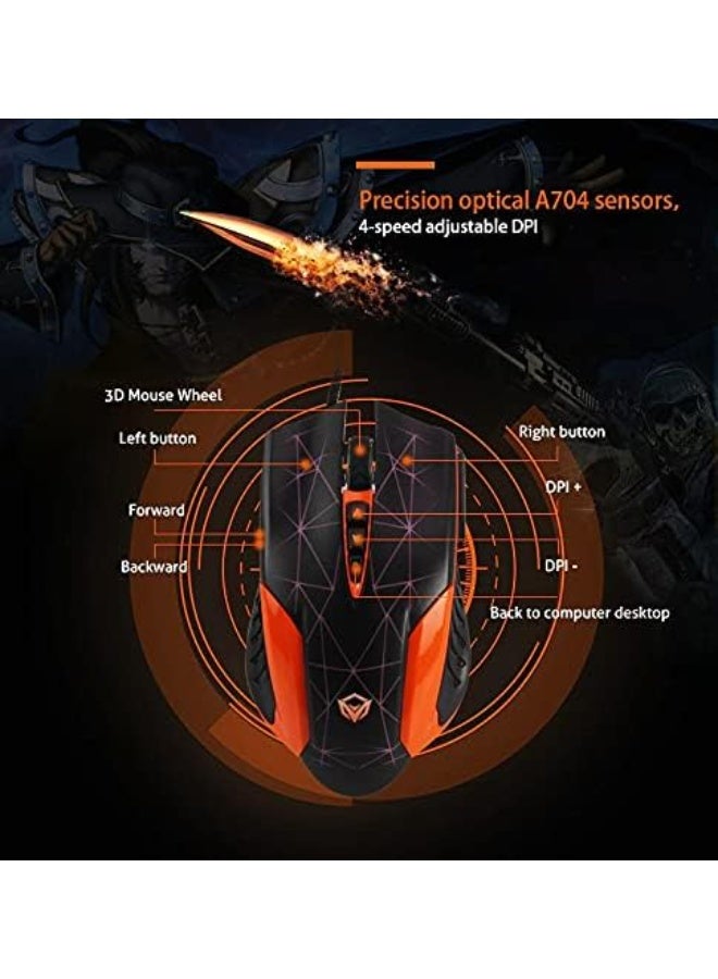 Meetion C500 4-in-1 Professional Gaming Combo - RGB LED Backlit Wired Keyboard & Mouse - High-Quality Gaming Headset & Non-Slip Mouse Pad for PC & Laptop - Black - Image 2