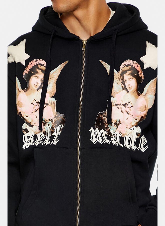 FOREVER 21 هودي بسحاب ذاتي الصنع - Image 3