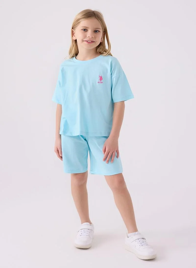 U.S. Polo Assn. U.S. Polo Assn. Girls Light Blue Bermuda Set