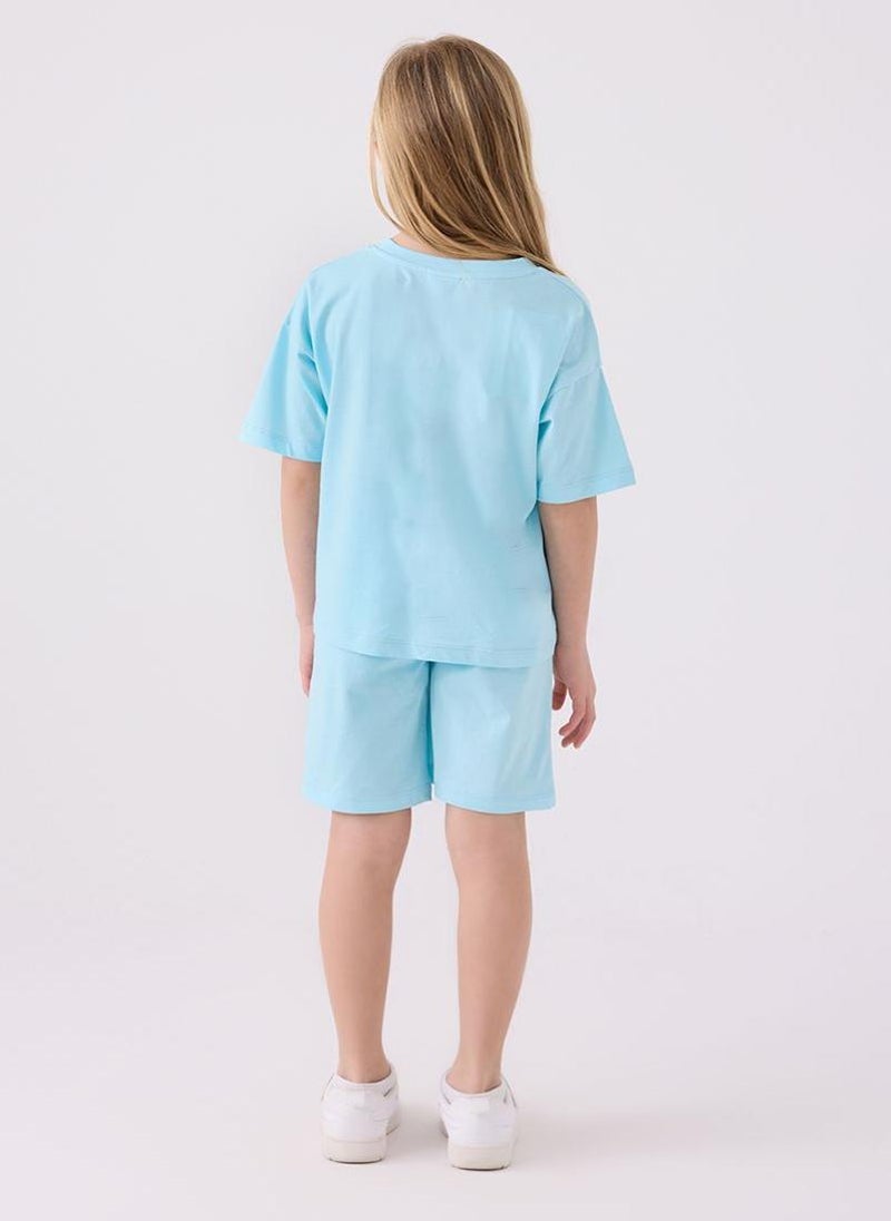 U.S. Polo Assn. U.S. Polo Assn. Girls Light Blue Bermuda Set - Image 5