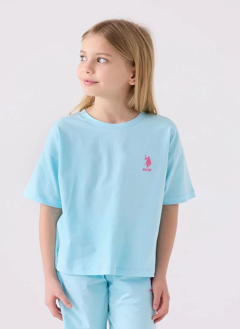 U.S. Polo Assn. U.S. Polo Assn. Girls Light Blue Bermuda Set