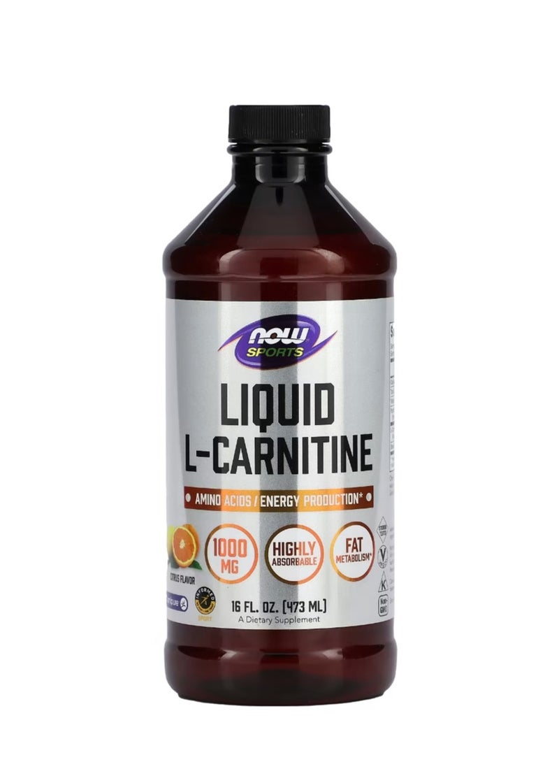 now Sports Liquid L-Carnitine Citrus 1000 mg 16 fl oz (473 ml) - Image 1