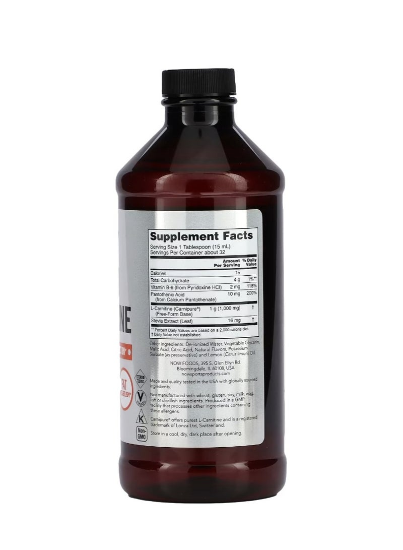 now Sports Liquid L-Carnitine Citrus 1000 mg 16 fl oz (473 ml) - Image 2