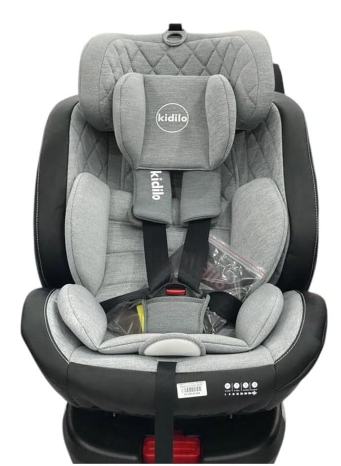 Kidilo 360° Rotation Car Seat with Isofix, Rear & Forward-Facing Positions, Model (105A) black - Image 4