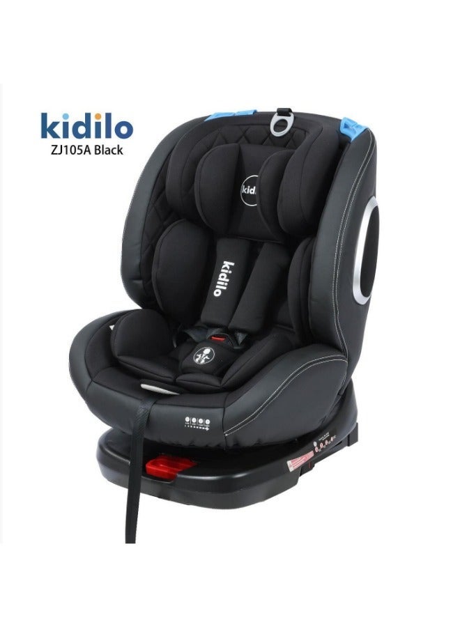 Kidilo 360° Rotation Car Seat with Isofix, Rear & Forward-Facing Positions, Model (105A) black - Image 2