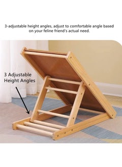 Arabest Cat Scratcher Ramp 19'' with Replaceable Sisal Mat Three Different Adjustable Height Pet Mobility Ramp for Cats  Made Of Original Natural Wood  - Image 4
