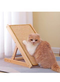 Arabest Cat Scratcher Ramp 19'' with Replaceable Sisal Mat Three Different Adjustable Height Pet Mobility Ramp for Cats  Made Of Original Natural Wood  - Image 2