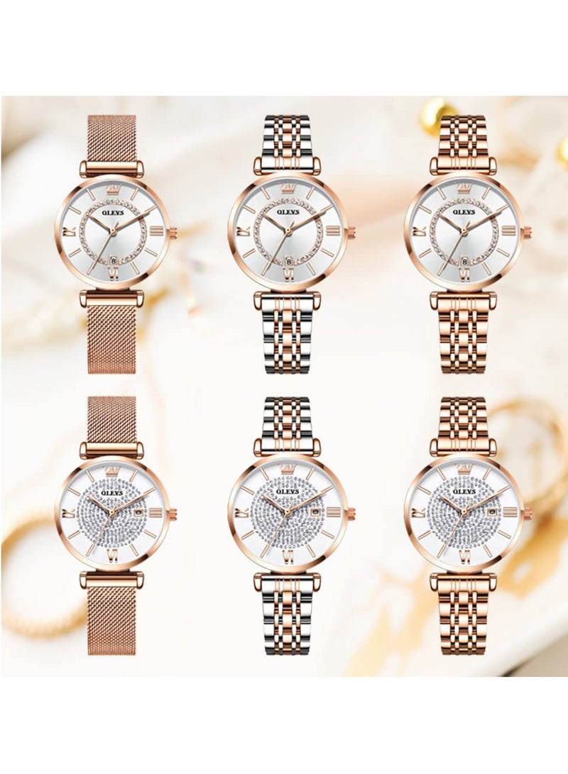 OLEVS Women's Japanese Quartz Waterproof Watch Stainless Steel Strap Fashion Luminous Watch 6892 - Image 4