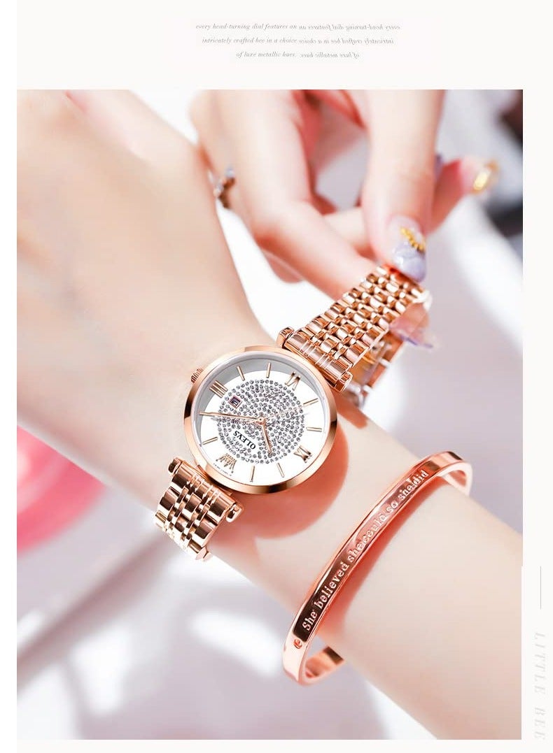 OLEVS Women's Japanese Quartz Waterproof Watch Stainless Steel Strap Fashion Luminous Watch 6892 - Image 5