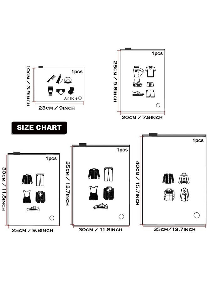 ZURATO 5pc Set Transparent Packing Bags for Travelling, Zip Bags for Clothes, Cosmetic, Jewellery, Tolitary, Shoes Storage Bag for Travel Organizer, Zip Lock Bag with Air Vent Hole (4 Set) - Image 2