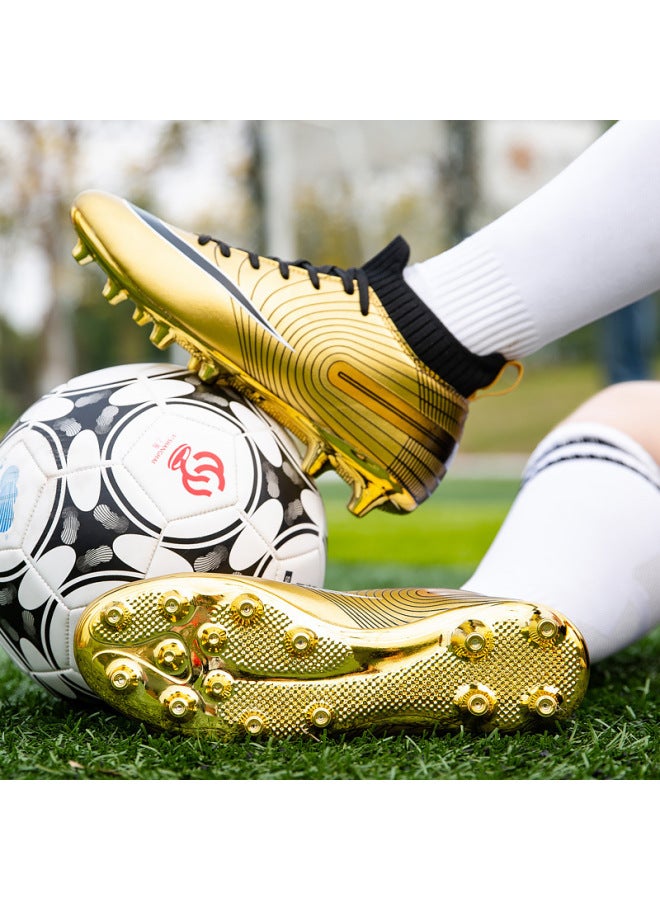 32751g Gold Long Nails Ronaldo Assassin 14 Football Shoes Boys And Girls Ag Spike Children Primary School Students Tf Broken Nail Competition Training Short Nail 3 High-top