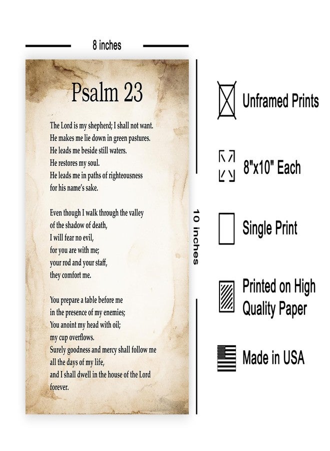 Poster Master ملصق رئيسي لمزمور ٢٣ - ملصق آية من الكتاب المقدس - فن الكتاب المقدس - هدية ملهمة للرجال والنساء - ديكور ديني مسيحي لغرفة النوم، غرفة المعيشة، المكتب - لوحة جدارية بدون إطار مقاس ٨×١٠ بوصة - Image 2