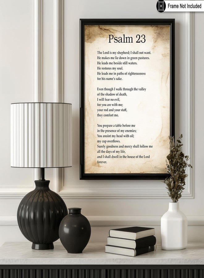 Poster Master ملصق رئيسي لمزمور ٢٣ - ملصق آية من الكتاب المقدس - فن الكتاب المقدس - هدية ملهمة للرجال والنساء - ديكور ديني مسيحي لغرفة النوم، غرفة المعيشة، المكتب - لوحة جدارية بدون إطار مقاس ٨×١٠ بوصة - Image 3