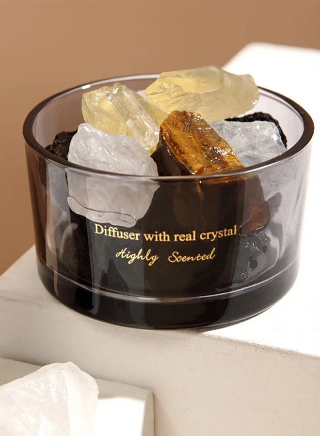 أوكيوز مجموعة موزعات الزيوت العطرية الحجرية (حجر كريستالي أسود عالي الجودة) للزيوت العطرية رائعة للتزيين في المنزل أو المكتب أو السيارة أو موزع الزيوت العطرية للسفر أو تقديم الهدايا - Image 1