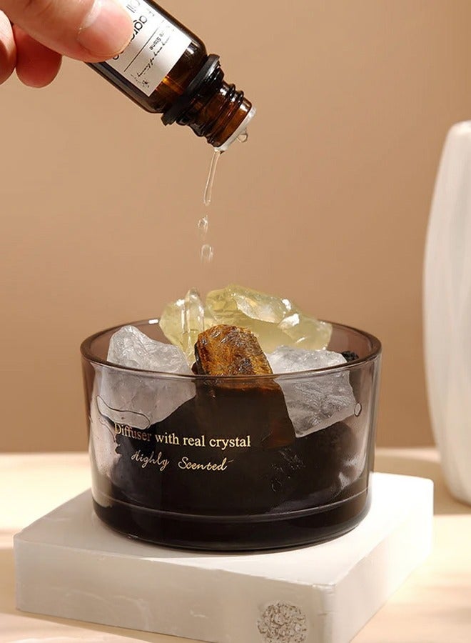 أوكيوز مجموعة موزعات الزيوت العطرية الحجرية (حجر كريستالي أسود عالي الجودة) للزيوت العطرية رائعة للتزيين في المنزل أو المكتب أو السيارة أو موزع الزيوت العطرية للسفر أو تقديم الهدايا - Image 2